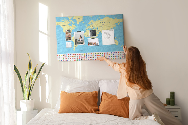 Cork board Classic world map