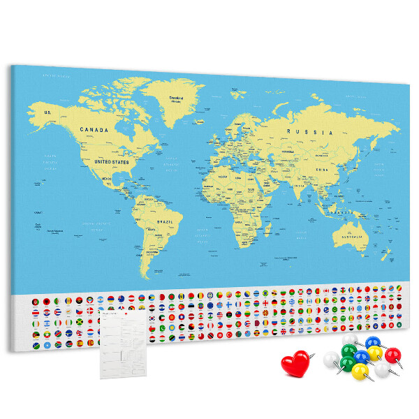 Cork board Classic world map