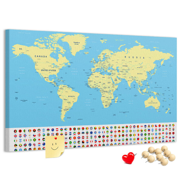 Cork board Classic world map