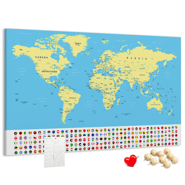 Cork board Classic world map