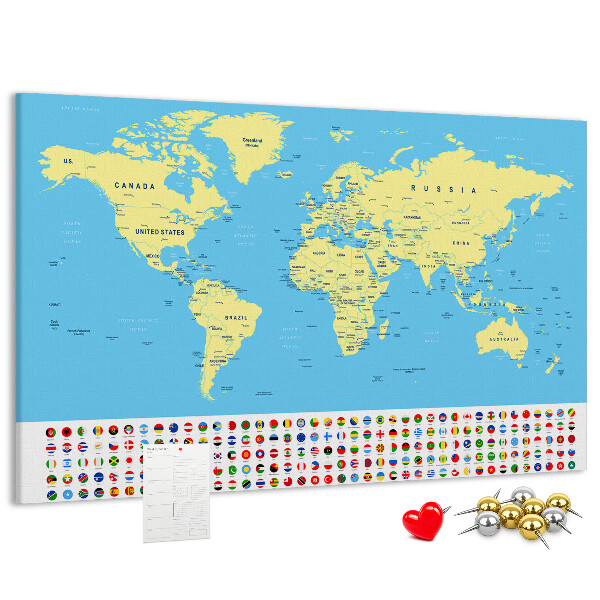 Cork board Classic world map