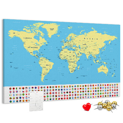 Cork board Classic world map
