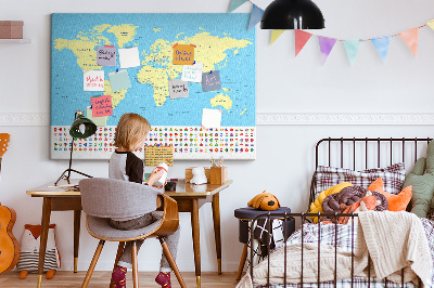 Cork board Classic world map