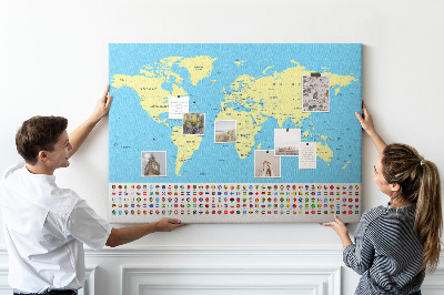Cork board Classic world map