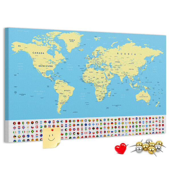 Cork board Classic world map