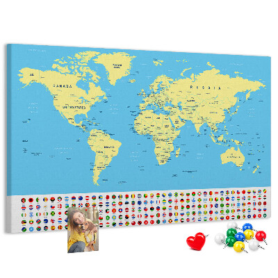 Cork board Classic world map