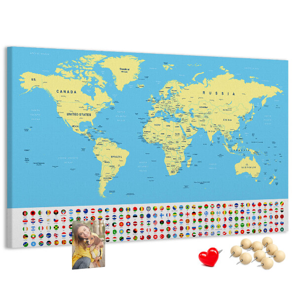 Cork board Classic world map