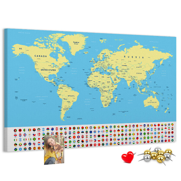 Cork board Classic world map