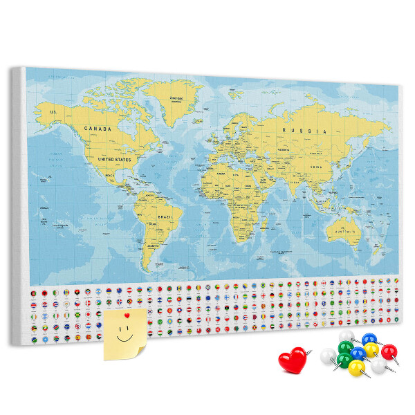 world map and flags design