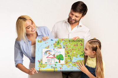 Cork memo board World map with flags