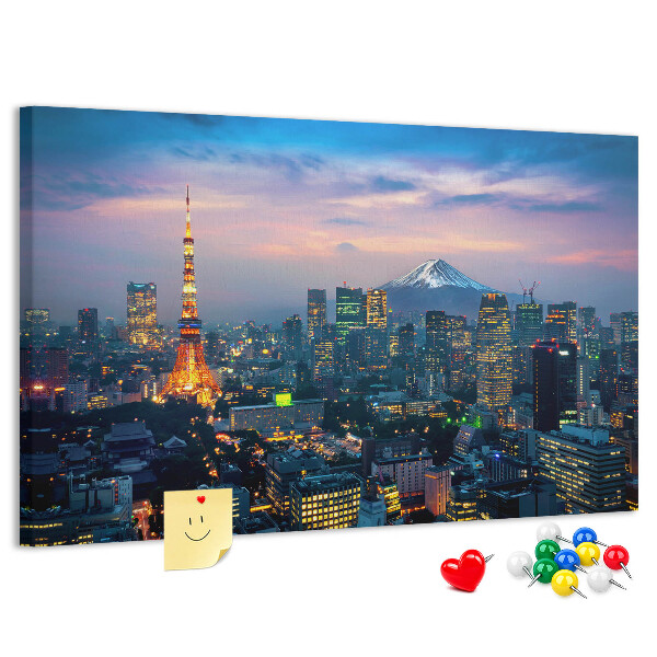 Cork board City at night