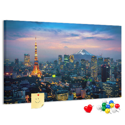 Cork board City at night