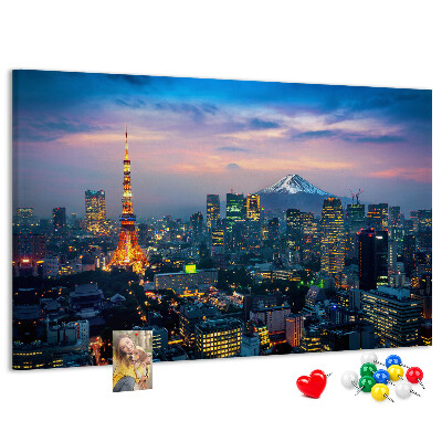 Cork board City at night