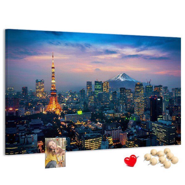 Cork board City at night