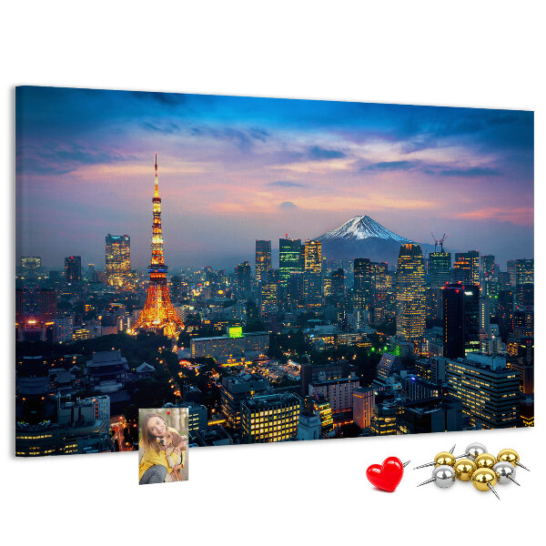 Cork board City at night