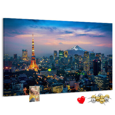 Cork board City at night