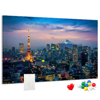 Cork board City at night