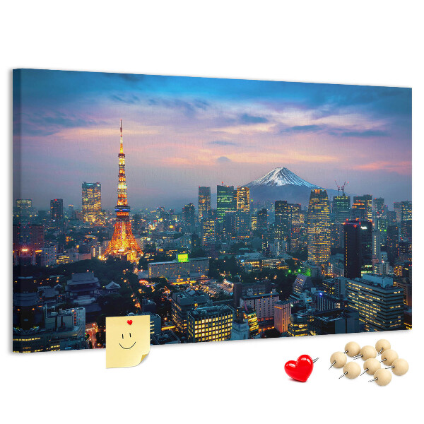 Cork board City at night