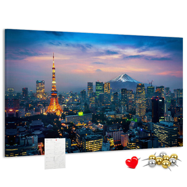Cork board City at night