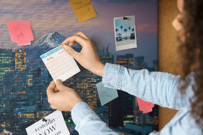 Cork board City at night