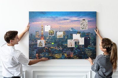 Cork board City at night