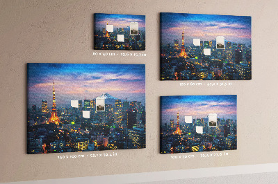 Cork board City at night