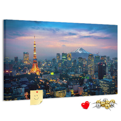Cork board City at night