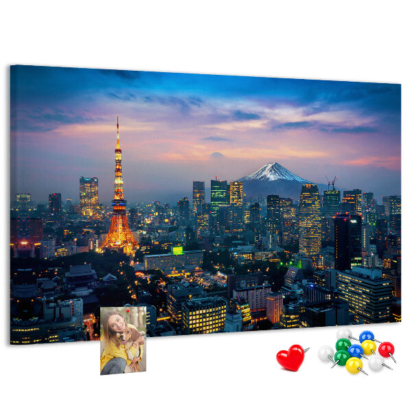 Cork board City at night