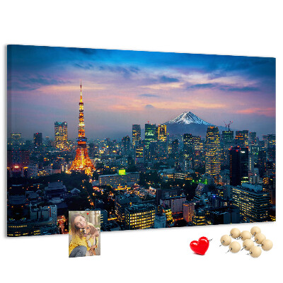 Cork board City at night