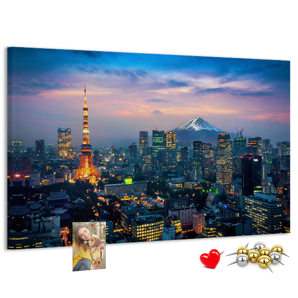 Cork board City at night