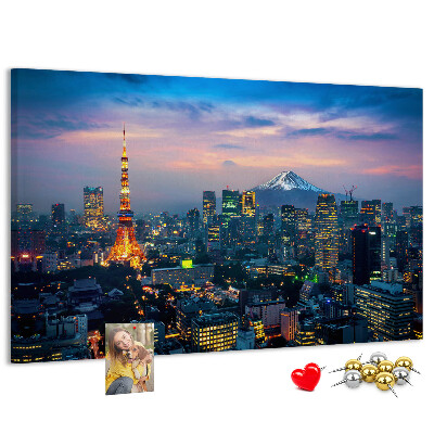 Cork board City at night