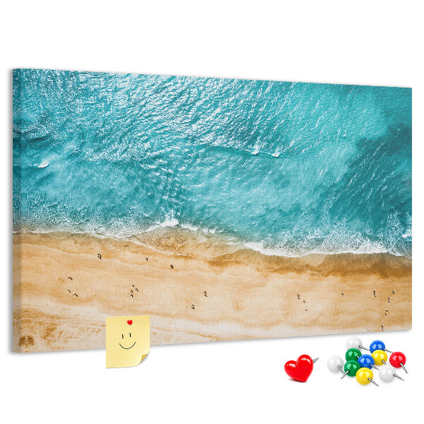 Cork display board Sea beach people