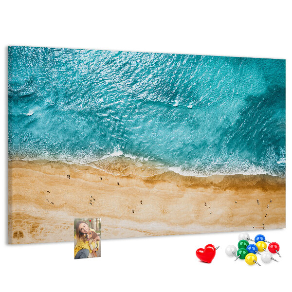 Cork display board Sea beach people