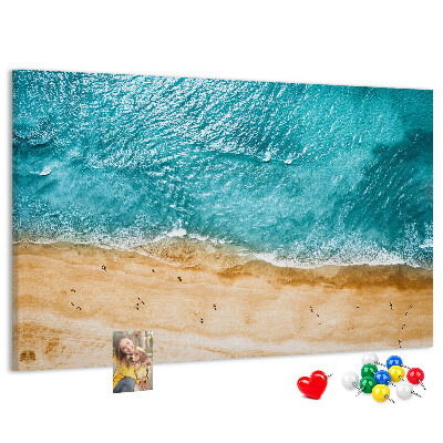 Cork display board Sea beach people