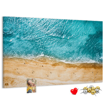 Cork display board Sea beach people