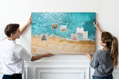 Cork display board Sea beach people