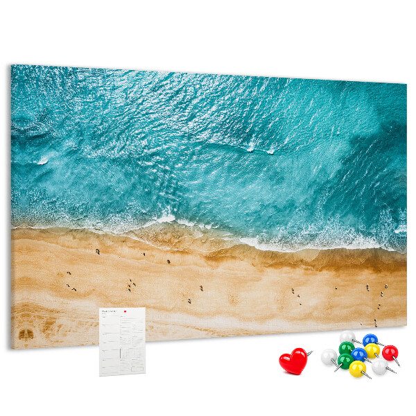 Cork display board Sea beach people