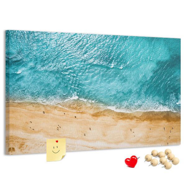 Cork display board Sea beach people