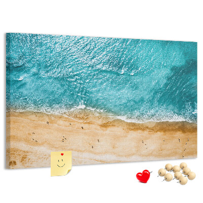 Cork display board Sea beach people