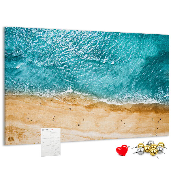 Cork display board Sea beach people