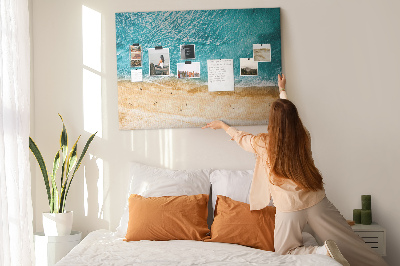 Cork display board Sea beach people