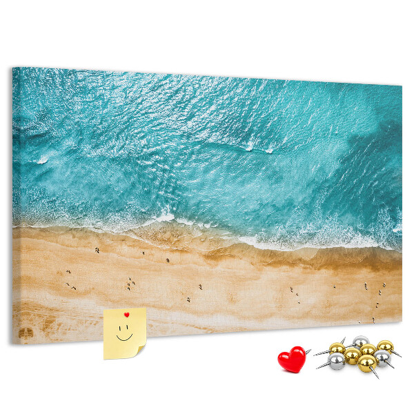 Cork display board Sea beach people