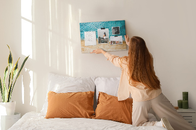 Cork display board Sea beach people