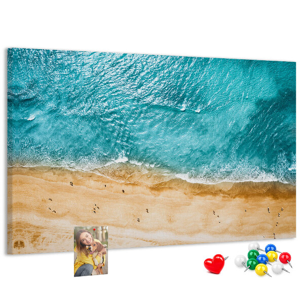 Cork display board Sea beach people
