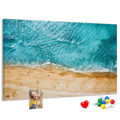 Cork display board Sea beach people