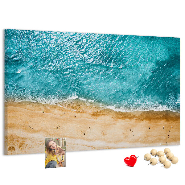 Cork display board Sea beach people