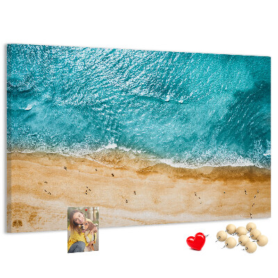 Cork display board Sea beach people