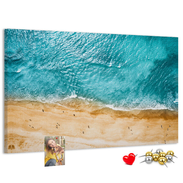 Cork display board Sea beach people