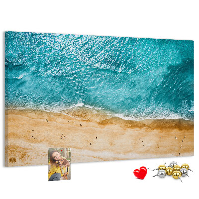 Cork display board Sea beach people