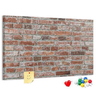 Cork memo board Brick wall
